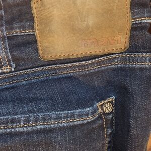 Mavi Blue Jeans with Distressed Look and Contrast Stitching